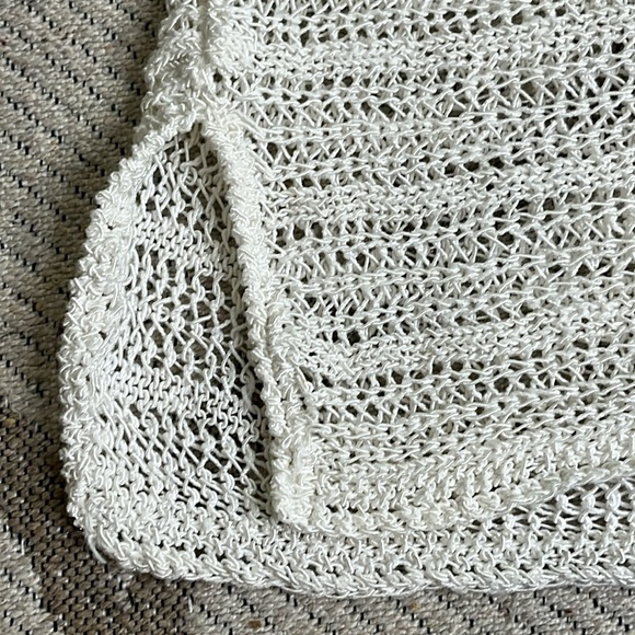 J. Jill Pure Jill Pointelle loose knit 3/4 sleeve split hem sweater - Picture 7 of 17